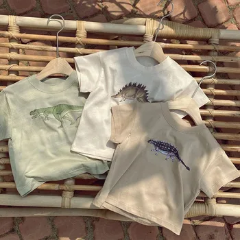 Deti Baby Chlapci Letné T-shirts Karikatúra Tlače Bavlna Krátky Rukáv Topy Tee Košele Batoľa Oblečenie