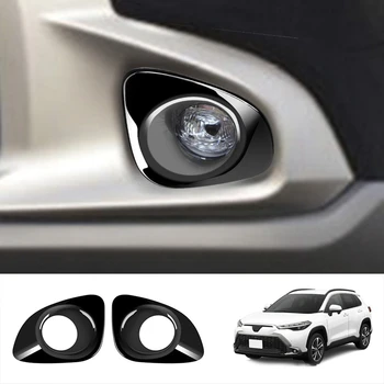Pre Toyota Corolla Kríž 2021 2022 Lesklé Čierne Predné Hmlové Svetlo Lampy Kryt Výbava Foglight Rám Rám Dekorácie