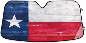 Oarencol Americkej Vlajky Štátu Texas čelného skla slnečník Vinobranie Drevený Skladací UV Lúčom Slnečná Clona Chránič Slnečník, aby