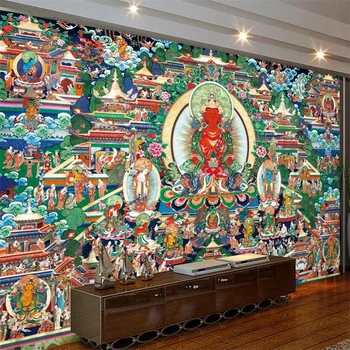 beibehang Vlastnú tapetu 3d Budhistický chrám nástenná maľba bódhisattva ako pozadie nástenné maľby obývacia izba, spálňa 3d tapety