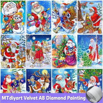 AB 5D Diamond Maľovanie Vianočných Cartoon Nový Príchod Diamond Výšivky Santa Claus Plné Námestie Kolo Vŕtať Mozaiky Darček