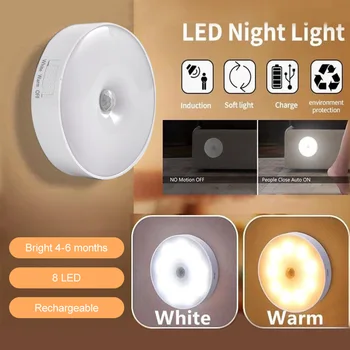 Senzor Svetla USB Nabíjateľné Nightlights Nástenné Svietidlo pre Skrinky Schodov Chodbe Skrine, Skriňa, Nočné Svetlá