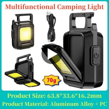Mini Camping Keychain Svetlo Multifunkčné Vrecko Klip Baterka USB Nabíjateľné Vonkajšie LED Prenosné Svetlé Práce KLASU Svietidla