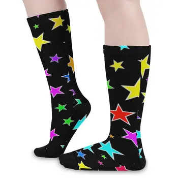 Farebné Hviezdy Pančuchy Zábava Hviezda Tlač Dizajn, Elegantné Ponožky Zimné Non-Slip Ponožky Dámy Horolezectvo Mäkké Priedušné Ponožky