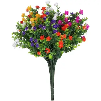 Faux Umelé Kvety, Odolná proti UV žiareniu Falošné Kvet Pobočky Kytice Závesné kvetináče Pre Vonkajšie Záhradné Verandu Party Dekorácie