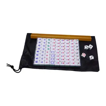 Prenosné Čínsky Mahjong Hra Dosková Hra Čínsku Verziu Hry Voľný Čas Hrou s púzdro pre Cestovanie Rodinných Domov