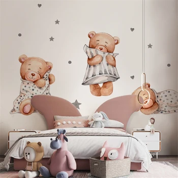 Vlastné Cartoon Malého Medveďa Star Tapety pre obývacia izba Teplé detskej izby Wallcloth Chlapčenské dievčenské spálňa nástenná maľba domova