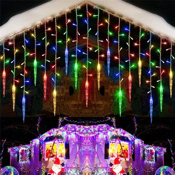 96 LED Záves Cencúľ String svetlá na Vianočné Girlandy Faiy Svetlo Časti 0.4-0.6 m Xmas Záhrada, Vonkajšie Dekoratívne Osvetlenie Navidad