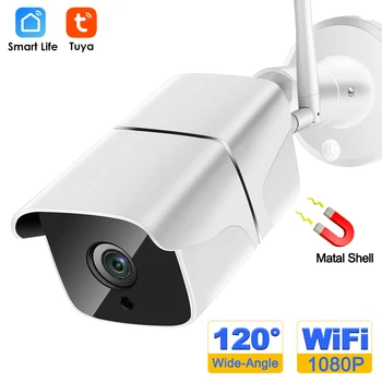 1080P Bullet IP Kamera, Vonkajšie Ai Ľudských Zistiť obojsmerné Audio Talk Bezpečnosť Cam Smart Home Farebné Infračervené Nočné Videnie Tuya
