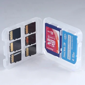 1Pc Transparentné Chránič Držiteľ Micro Box Na SD SDHC TF MS Pamäťovú Kartu Skladovanie Prípade Plastové Boxy