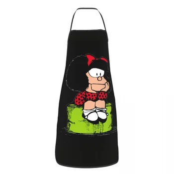 Unisex Mafalda Myslenie Kuchyne, Kuchár, Varenie, Pečenie Zástera Ženy Muži Quino Komické Cartoon Tablier Kuchyne pre Záhradníctvo