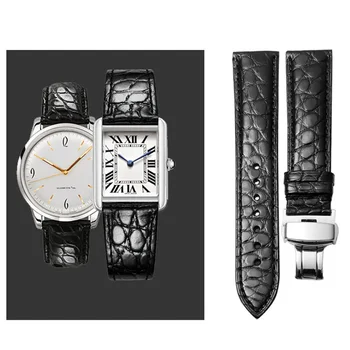 Vysoká Kvalita Krokodíla Originálne Kožené Hodinky Remienok Mužov a Žien Pre Cartier Casio Mido Omega Rolex Longines Watchband 20 mm