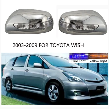 2ks Nové Auto, ABS Chrome Spätné Doplnky Pokovované Výbava Pre Toyota Želanie 2003 2004 2005 2006 2008 Dvere Zrkadlo Kryt S LED