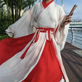 Čínsky Hanfu Šaty Žien Dávnych Tradičné Hanfu Sady Žena Karneval Cosplay Kostým Hanfu Modrá Červená pre Ženy, Plus Veľkosť XL