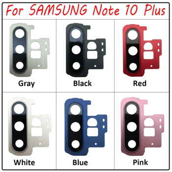 100% Originálne Pre Samsung Galaxy Note 10 Plus Opravy Vymeniť Zadnú Kameru Sklo Objektívu Kryt s Rámom Držiak Náhradného Dielu