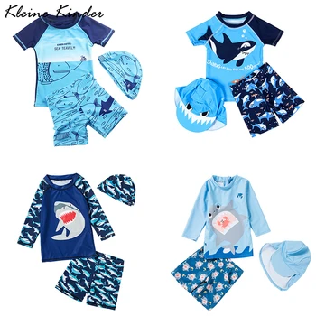 Plavky pre Deti Shark Tlač Chlapcov Plavky UPF50 Anti UV Baby Kúpanie Oblek s Krátke/Dlhé Rukávy Pláž, Kúpanie Oblečenie