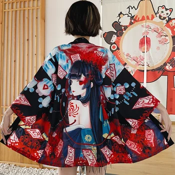 Japonské Kimono Ženy 2021 Cardigan Pláži Sexy Kimono Tradičné Kawaii Anime Cosplay Yukata Žena Obi Haori Ázijské Oblečenie