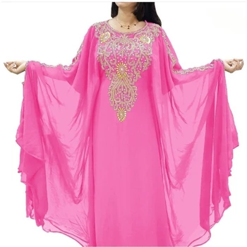 Marocký Dubaj Kaftany Farasha Abaya Šaty Veľmi Efektné Dlhé Šaty Módny Trend