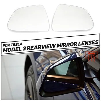 2 KS Auto Široký Uhol Zrkadlo Tepla Vodotesný Proti Oslneniu Veľké Vízie Spätné Zrkadlo Objektív pre Tesla Model 3 Auto Assessory