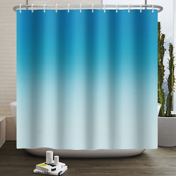 Modrá Ombre Kúpeľňa so Sprchou Závesy pre Kúpeľňa Modrej a Bielej Tkaniny Gradient Vaňa Sprchový Záves Záves Dekoratívne Kúpeľňa