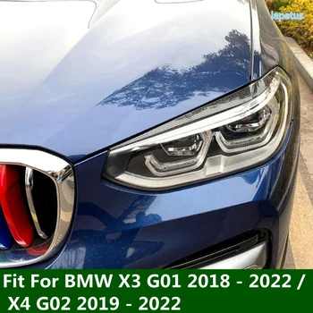 Carbon Fiber Auto Svetlometu Obočie Kryt Výbava Svetlomety Viečka Príslušenstvo vhodné Pre BMW X3 G01 2018 - 2023 / X4 G02 2019 - 2022