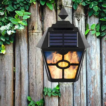 Nepremokavé Slnečné Svetlo Plameňa Horáka LED Lampa Dvore Umenie Ľahké Záhradné Dekorácie na Stenu Nepremokavé Ulici Bezpečnostné Lampy