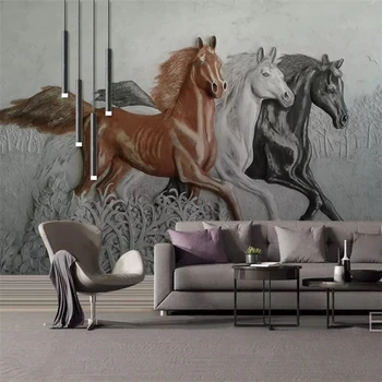 wellyu Vlastnú tapetu Európskej 3D stereo fotografie, maľby oslobodenie koňa, TV joj, nástenné maľby 5d tapety 8d abstraktných de parede