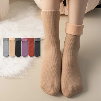 Dámske Ponožky Hrubé Teplé Zimné Snehové Ponožky pre Ženy Tepelnej Ponožky Lolita Šťastný Harajuku Kawai Sox Priedušná Fuzzy Črievičku Ponožky