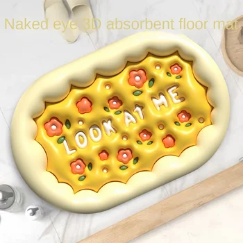 BathMat Voľným Okom 3D Rozšírenej Kvet Kúpeľňa Mat Kúpeľňa Umývadlo Non slip Absorpčné Rýchle Sušenie Koberec Diatom Blato Mat