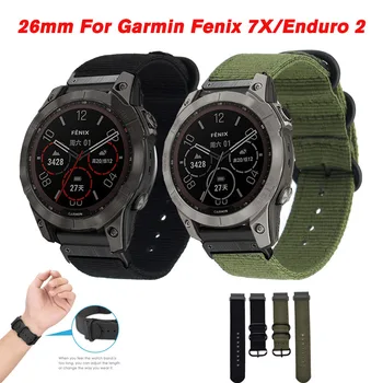 26 mm Rýchle Uvoľnenie Nylon Watchbands Pre Garmin Fenix 7X 5X 6X /Enduro 2/ Plus Náramky Smartwatch Náramok Correa Príslušenstvo