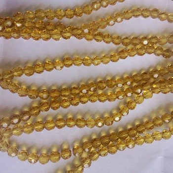 3 mm 4 mm Žltá Farba Crystal 32 Tvárou loptu korálky krištáľové sklenené korálky pre diy krištáľové perly, dekorácie