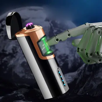 2023 Nové Prenosné Pulz Flameless Plazma USB Dual Arc Ľahšie Vonkajšie Vetru Dotykové Snímanie Kovové Cigaru Ľahšie Darček pre Muža
