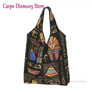Egyptské Hieroglyfy A Božstvá Nakupovanie Tote Tašky Ženy Roztomilý Starovekého Egypta Umenie Shopper Tašky Cez Rameno Veľká Kabelka