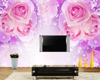 beibehang Fantasy klasické módne estetické atmosféru tapety ruže kvet TV spálňa pozadí steny abstraktných de parede behang