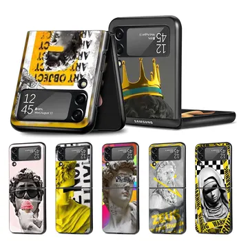 Mobilný Telefón puzdro pre Samsung Galaxy Z Flip4 Flip3 5G Black Coque Z Flip 4 3 Pevného PC Luxusné Kryt Zflip3 Zábavné Umenie, Estetické David