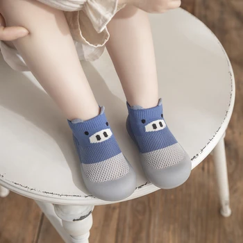 baby ponožky, topánky s mäkkou gumovou pre letné anti-slip priedušná baby girl chlapčeka topánky roztomilý ošípaných prvý chodci 0-3 rokov