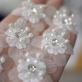 10piece crystal kvet čipky tkaniny obtlačky diy svadobné tiara oblečenie patch doplnky detské oblečenie príslušenstvo