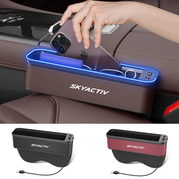 Gm autosedačky Úložný Box s Atmosféru Svetla Na Mazda Skyactiv Čistenie Organizátor Nabíjanie pomocou pripojenia USB Príslušenstvo