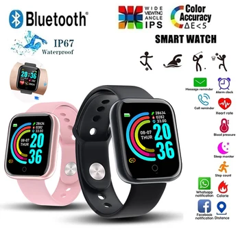 D20 Smart Hodinky Vodotesné Fitness Sledovanie Tepovej frekvencie, Krvného Tlaku Bluetooth Smartwatch Na Zápästie pre Apple IOS a Android