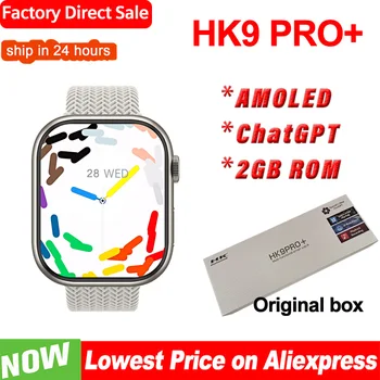 AMOLED HK9 Pro+ Chat GPT Smart Hodinky 2GB ROM NFC Kompas BT Call Ai Hodinky Zdravie Monitor Smartwatch Muži Ženy