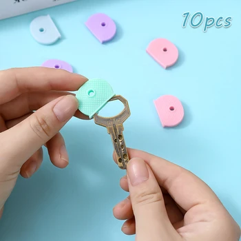 10PCS Módne Multi Color Duté Gumové Tlačidlá Soft Key Cap Kľúč Zahŕňa Vňaťou Kľúčov Kľúč Prípade, Auto Kľúčov Príslušenstvo