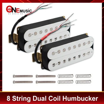 8 Reťazcové Elektrické Gitary Humbucker Dual Coil Elektrická Gitara Coil Pickup Spliting Vyzdvihnutie N10K/B15K Výstup Gitarové Časti Biely