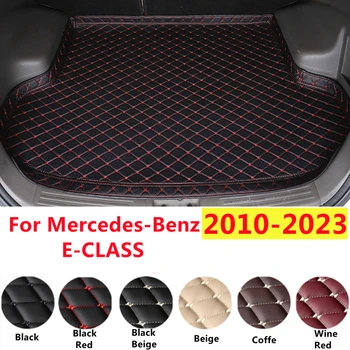 SJ Profesionálne Kufri Mat vhodné Pre Mercedes-Benz E-Class 2010-2023 XPE Kožené Chvost Líniové Zadné Cargo Pad Nepremokavé Vysokej Strane