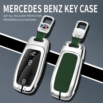 Zliatiny zinku Kožené Kľúča Vozidla Prípade Kryt Plášťa Pre Mercedes Benz C E S G Triedy GLC CLE CLA GLB GLS W177 W205 W213 W222 X167 AMG