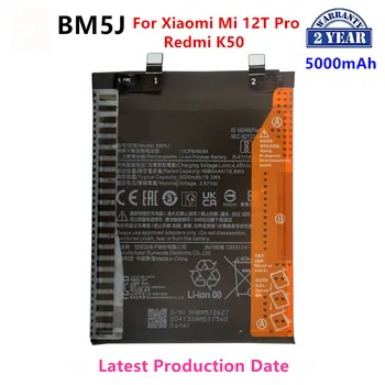 100% Pôvodnej BM5J 5000mAh Batérie Pre Xiao Mi 12T Pro /Redmi K50 Telefón Náhradné Batérie