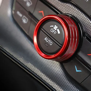 4PCS Klimatizácia Hlasitosti, prepínač Gombík Kryt Hliníkové Ozdobné Krúžok pre Dodge Challenger Nabíjačky, Príslušenstvo 2015-2020