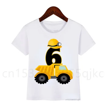 Detské Stavebné nákladné Vozidlo T-shirt Bager Roztomilý Topy Detí Fashion T-shirt Chlapcov a Dievčatá, Stavebné nákladné Vozidlo