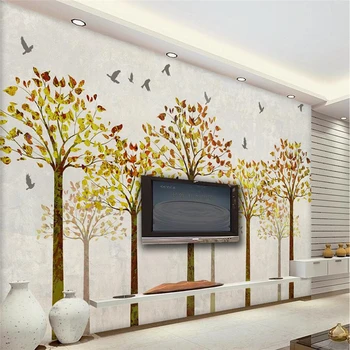 beibehang Tapety nástenná maľba na Stenu-Nálepky Severskej Prírody Lesných Vtákov Moderného Umenia papier Pozadí Steny abstraktných de parede