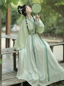 VODA WeiJin Dynastie Hanfu Jeden kus Pás-dĺžka Sukne Tradičné Čínske Šaty pre Ženy je Víla, Cosplay Jeseň a v Zime