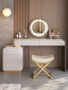 Internet celebrity taliansky minimalistický bridlice toaletný stolík, moderný jednoduchý spálňa, svetlo luxusný toaletný stolík 2023 make-up tabuľky